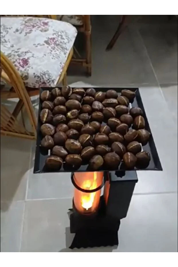 Portatif Mini Cam Pelet Soba Kamp,Balkon,Teras Tipi Yüksek Kalite -  Pürmüz ve Pelet Hediyeli